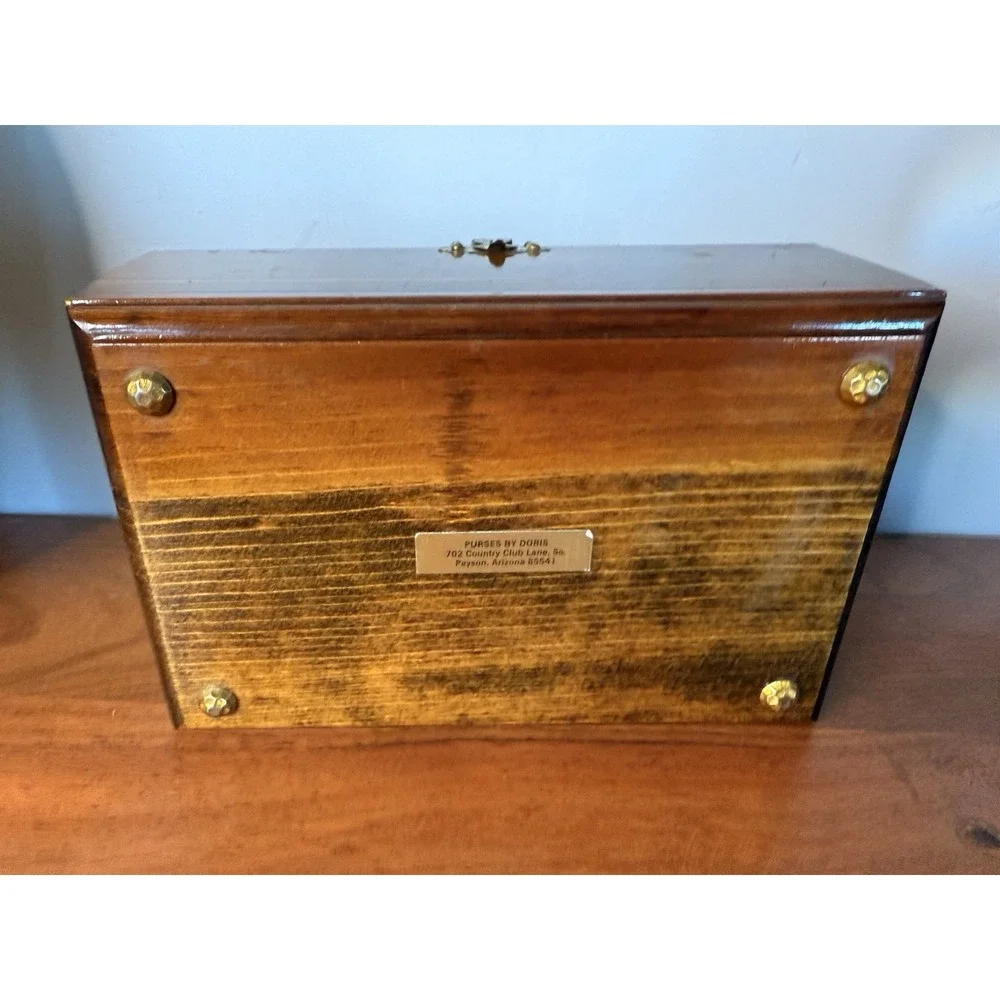 Antique Handmade Jewlery Music Box made by Doris, local artist 8x5x3.75